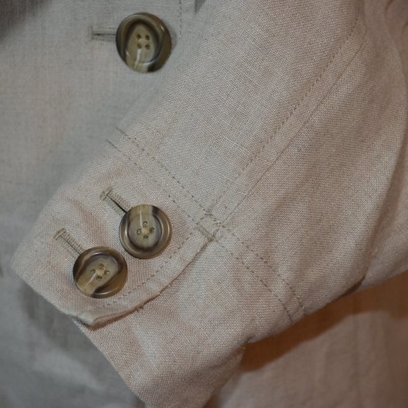 LL Bean Beige 100% Linen Jacket Sz 18 - Picture 8 of 16